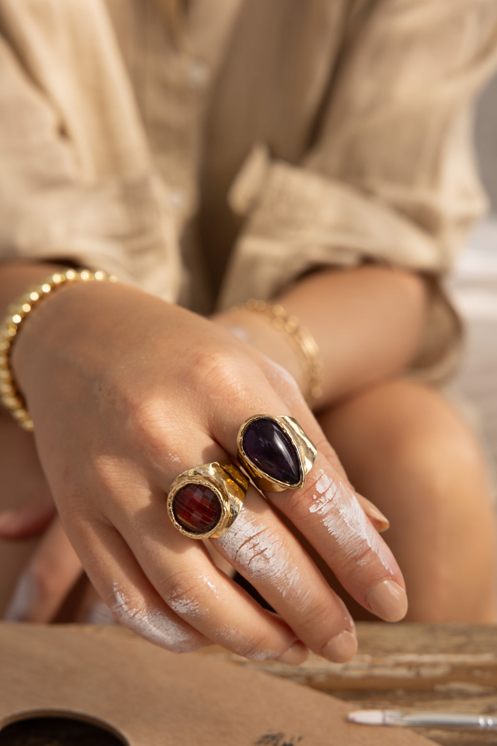 Amethyst Cabochon Cocktail Ring