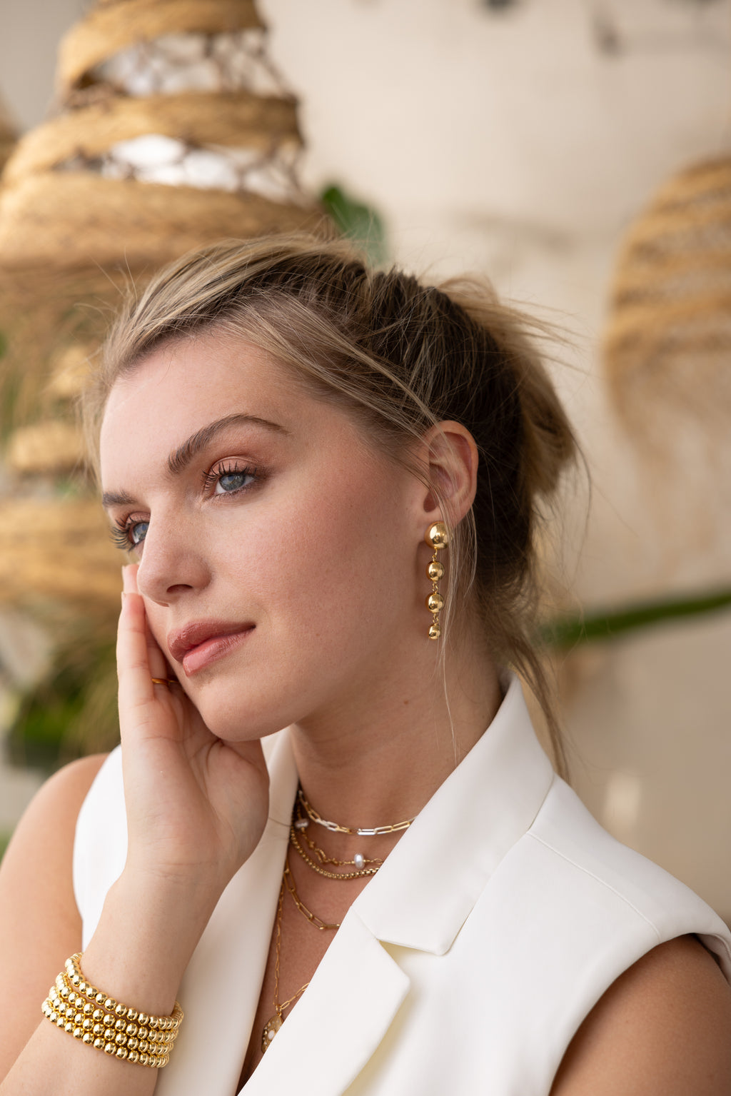 Jules Gold Statement Earrings