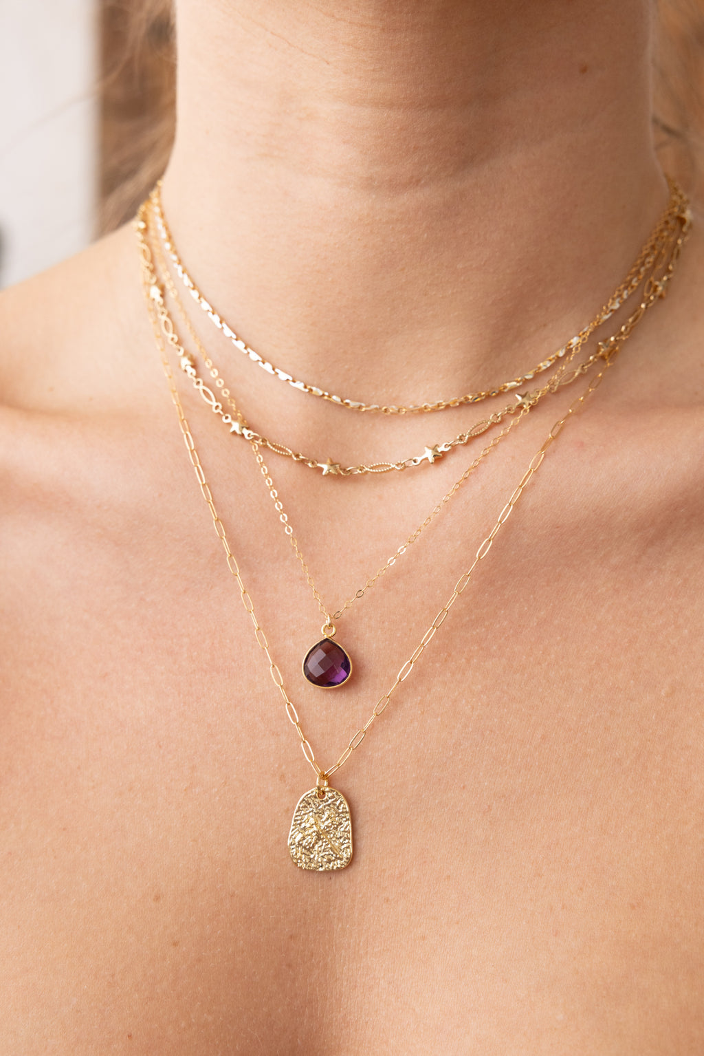 Teardrop Amethyst Necklace