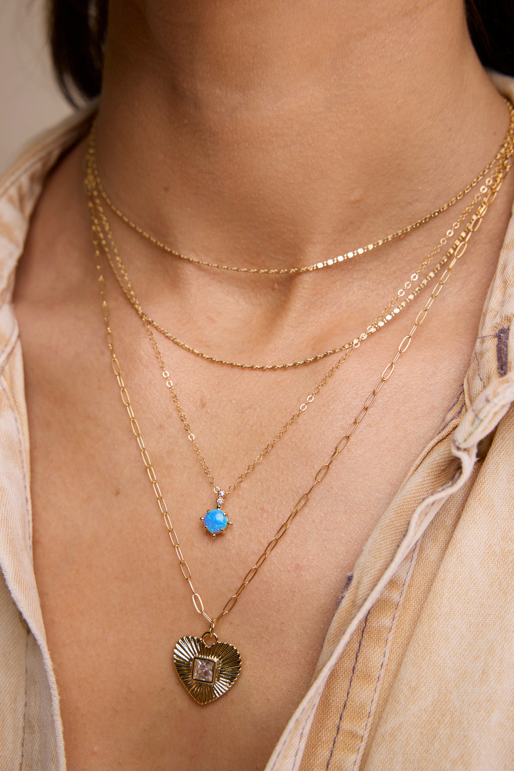 Serena Necklace in Blue Opal