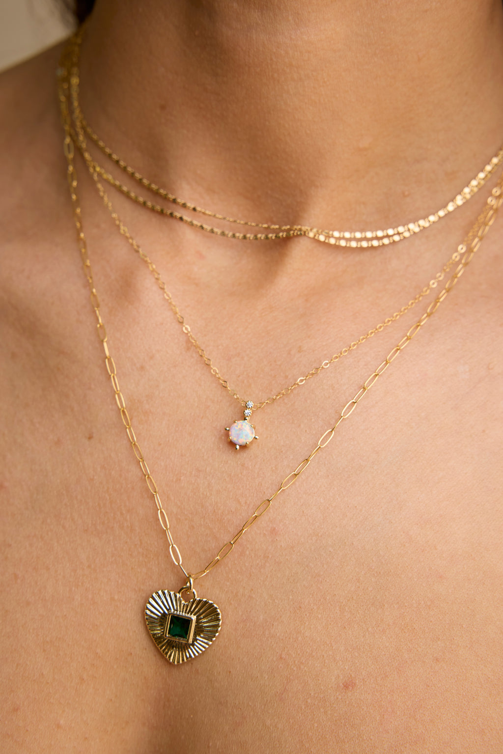 Serena Necklace in White Opal