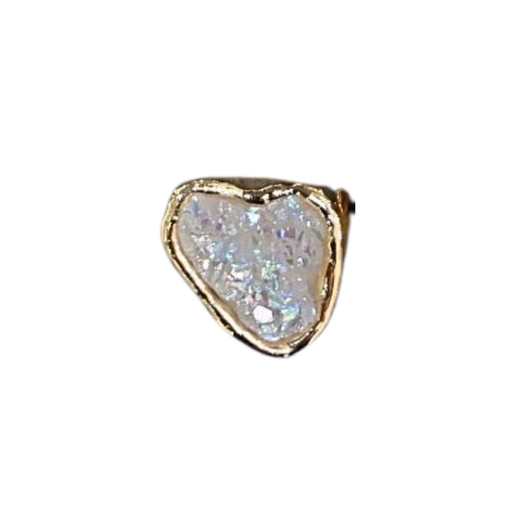 Druzy Heart Cocktail Ring