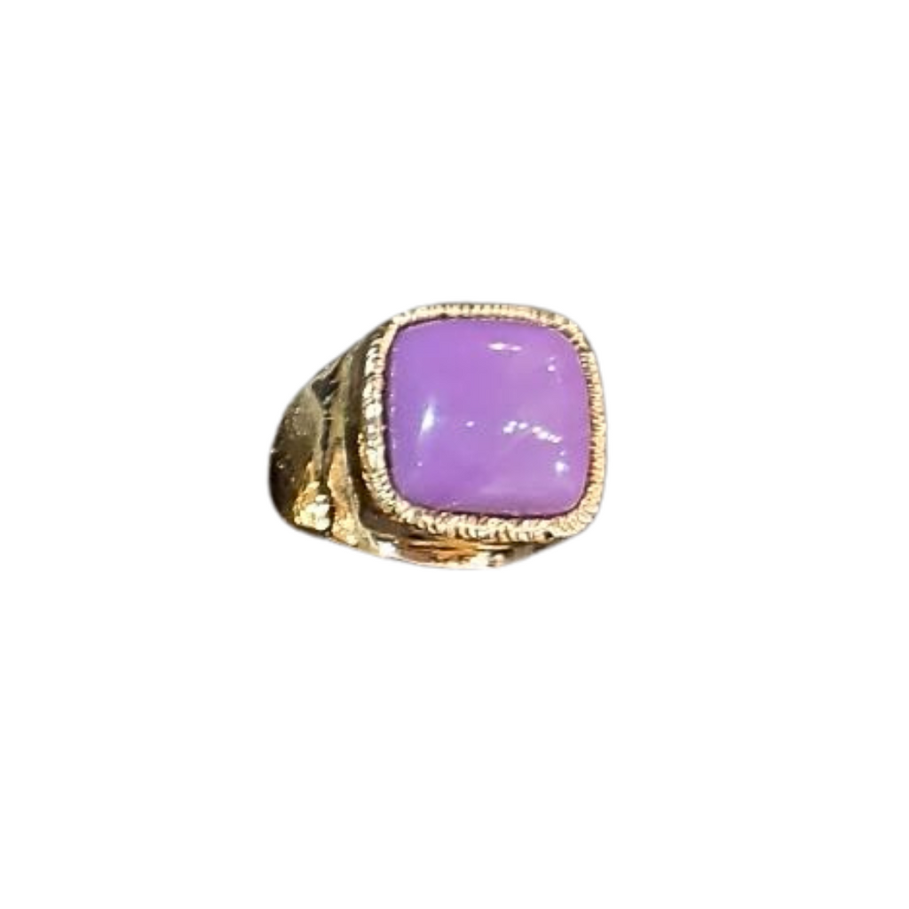 Cushion Cut Purple Jasper Cocktail Ring