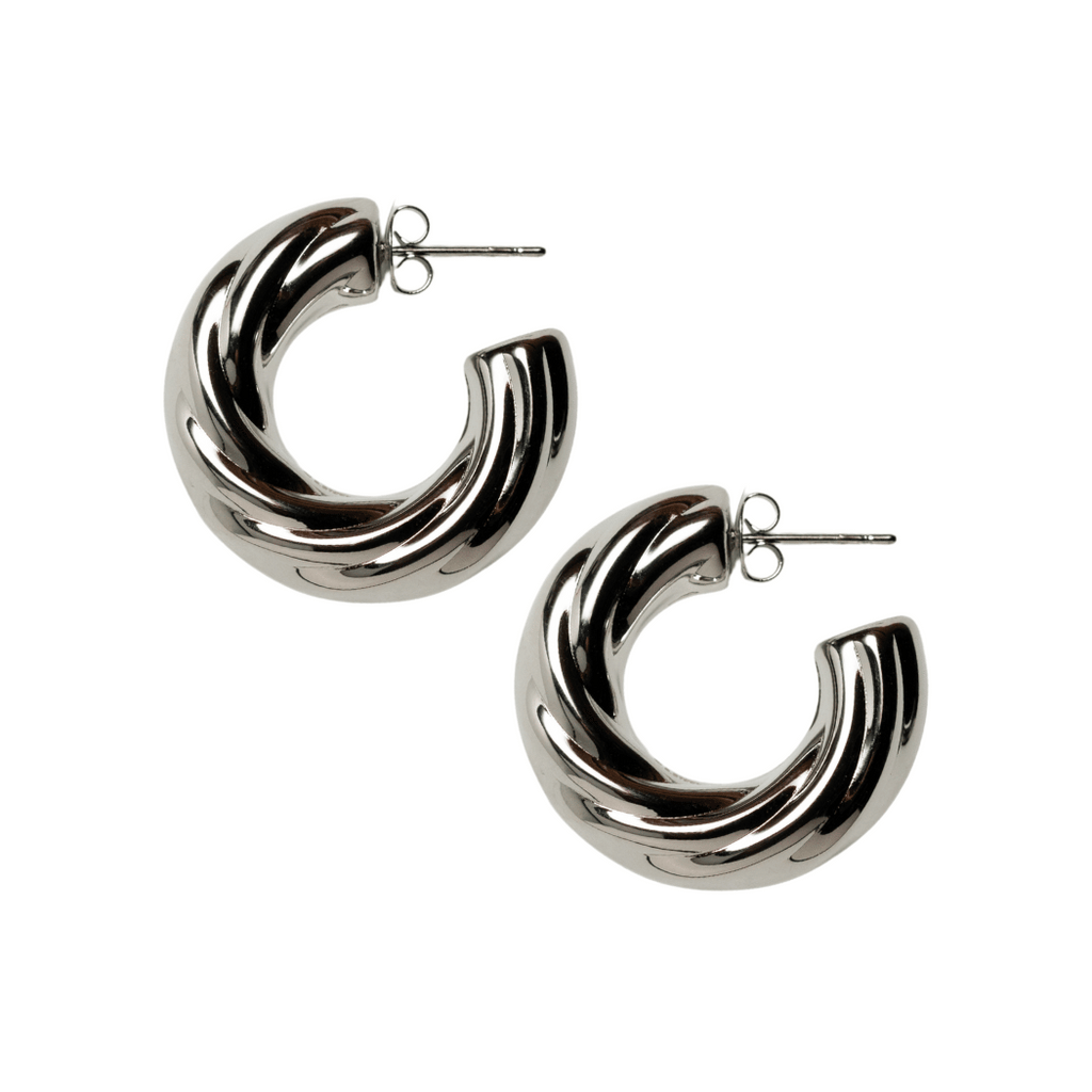 Camilia Hoops in Silver