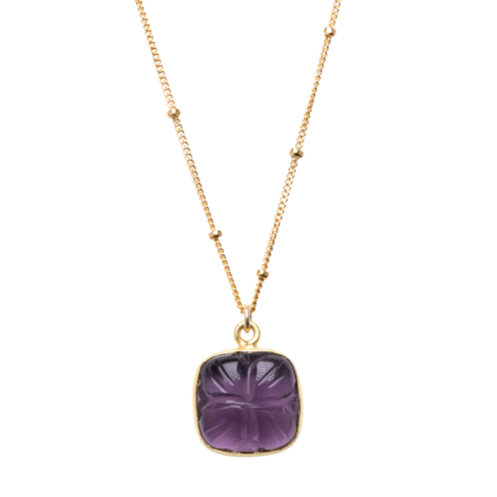 Etched Amethyst Necklace