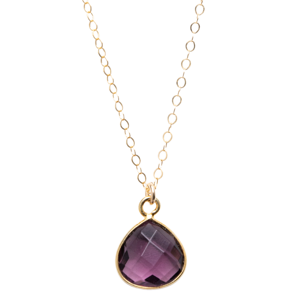 Teardrop Amethyst Necklace