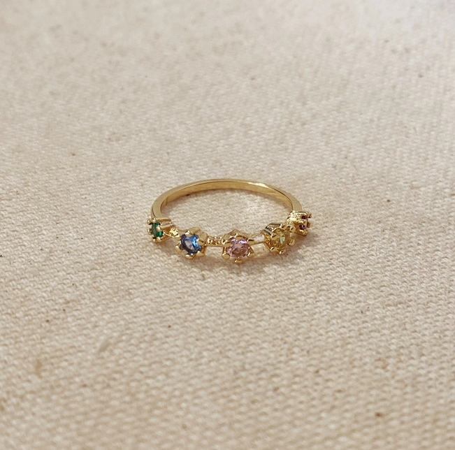 Rainbow CZ Ring