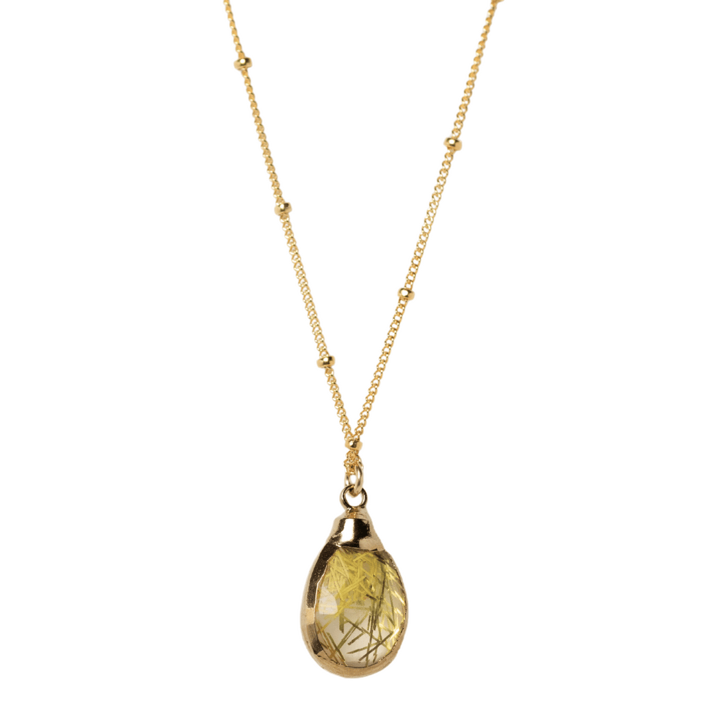 LUX Golden Rutilated Quartz Necklace