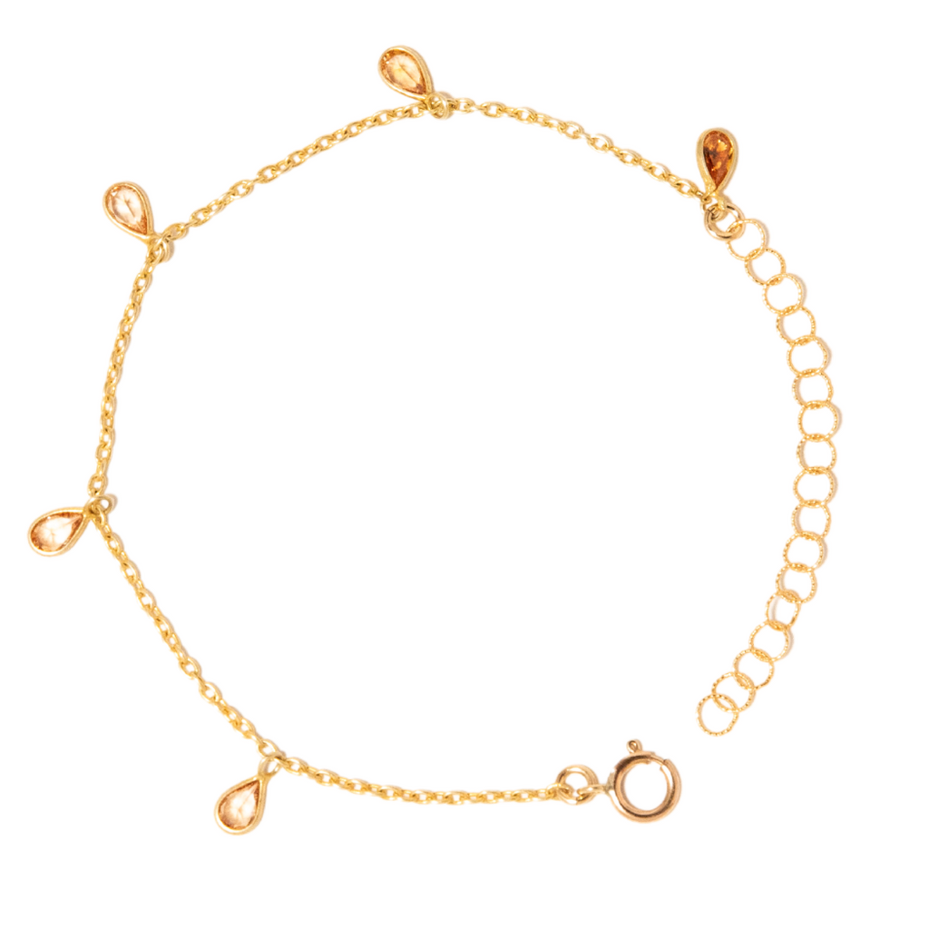 Peach CZ Petal Bracelet