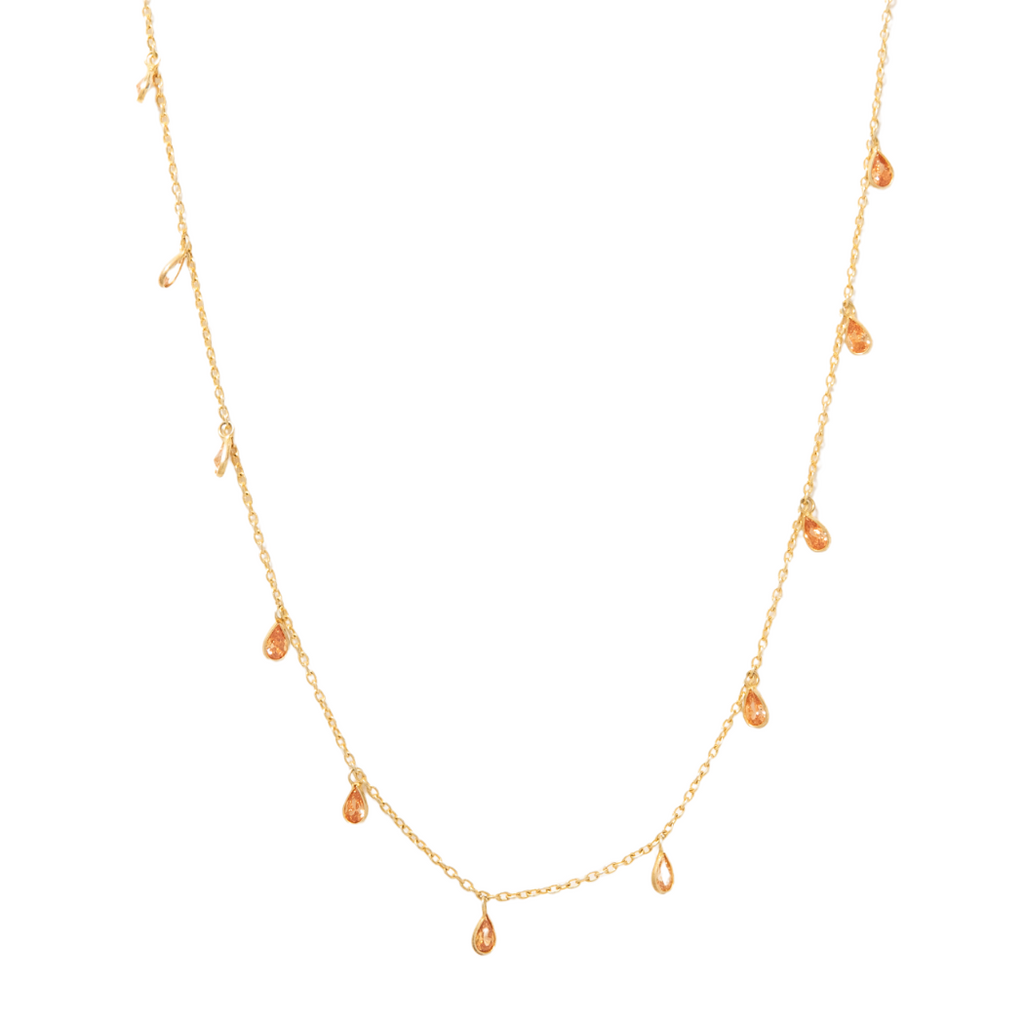 Peach CZ Petal Choker