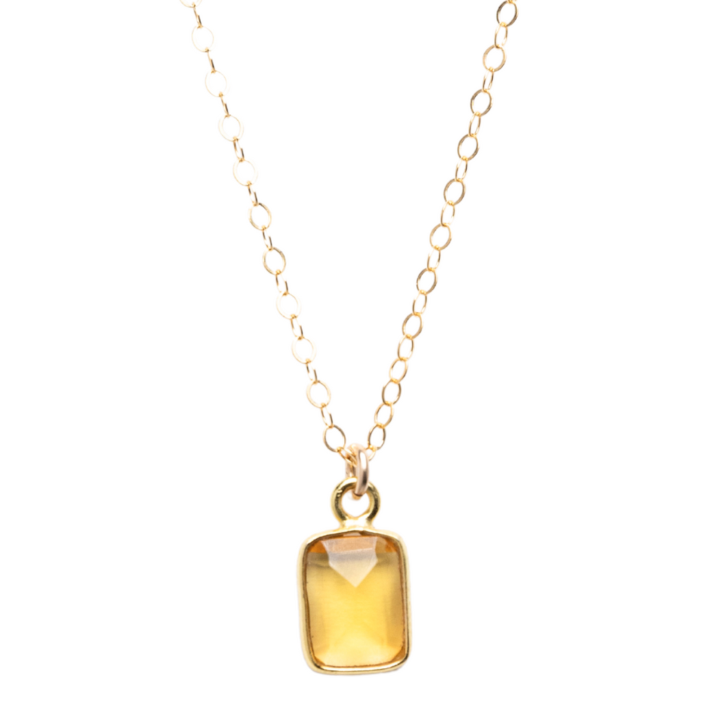 Rectangle Necklace in Citrine