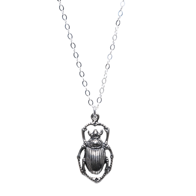 Scarab Necklace in Silver