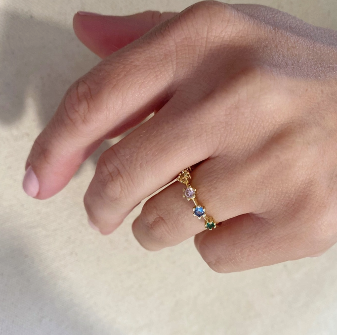 Rainbow CZ Ring