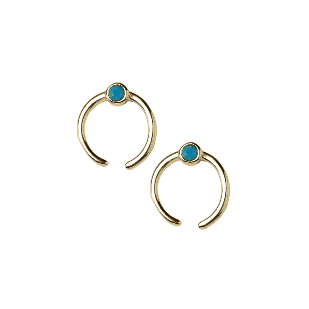 Turquoise Crescent Studs