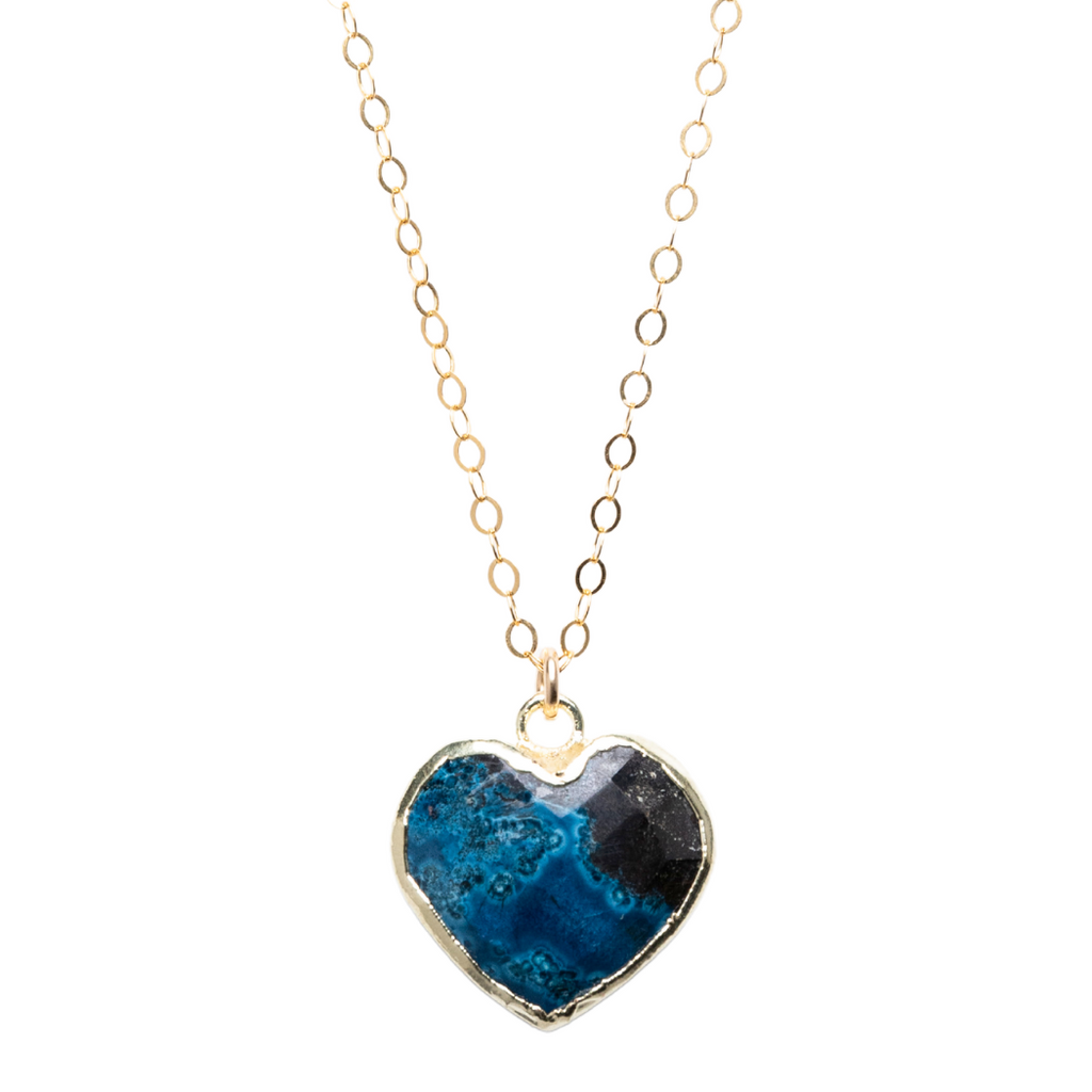 XOXO Heart Necklace in Chrysocolla