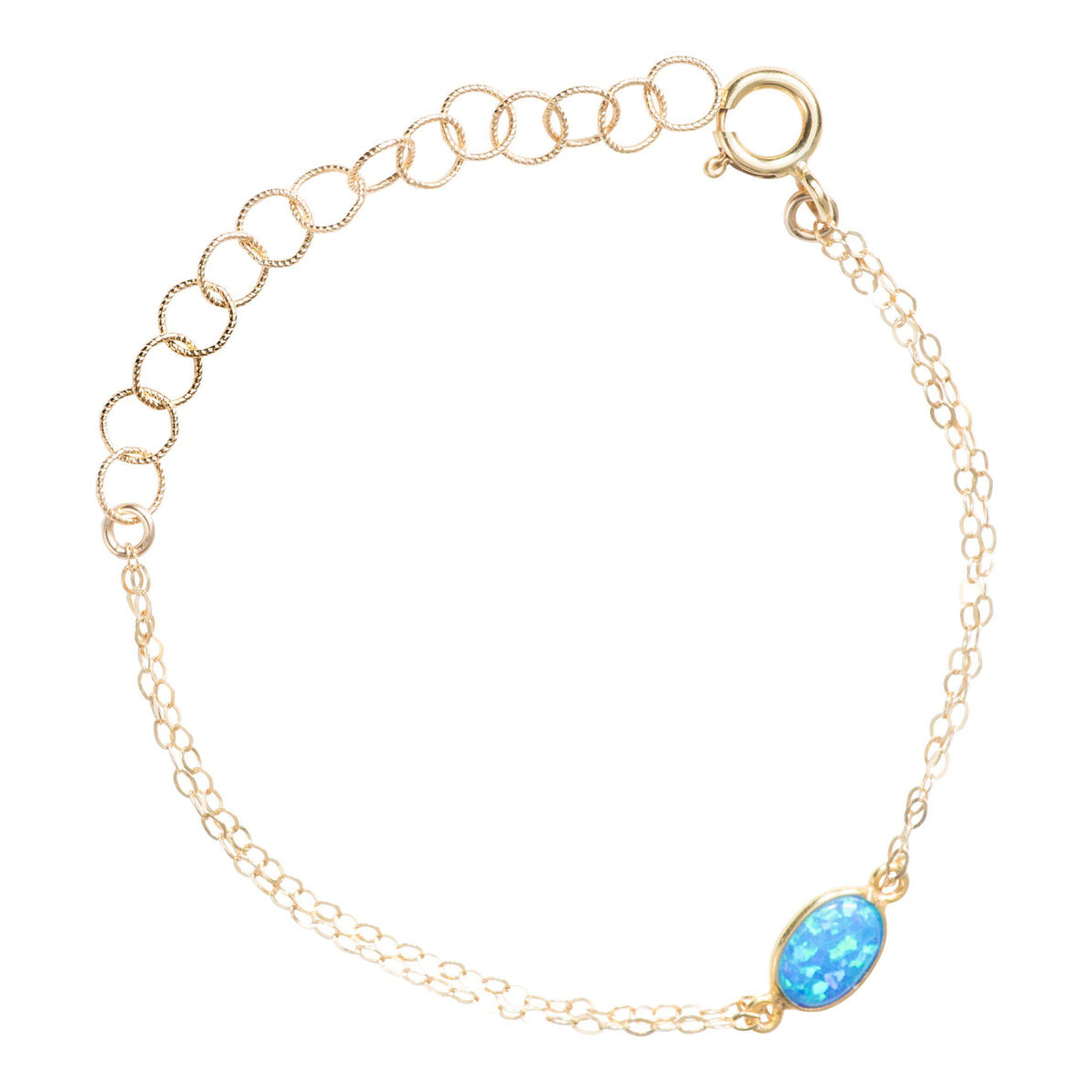 Gemstone Bracelet in Blue Opal – Waffles & Honey Jewelry